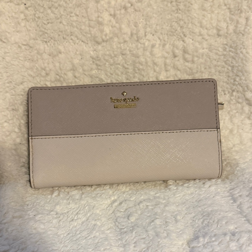 Kate Spade Taupe and Ivory Wallet